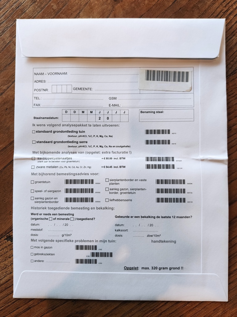Grondontleding, standaardonderzoek van uw grond
